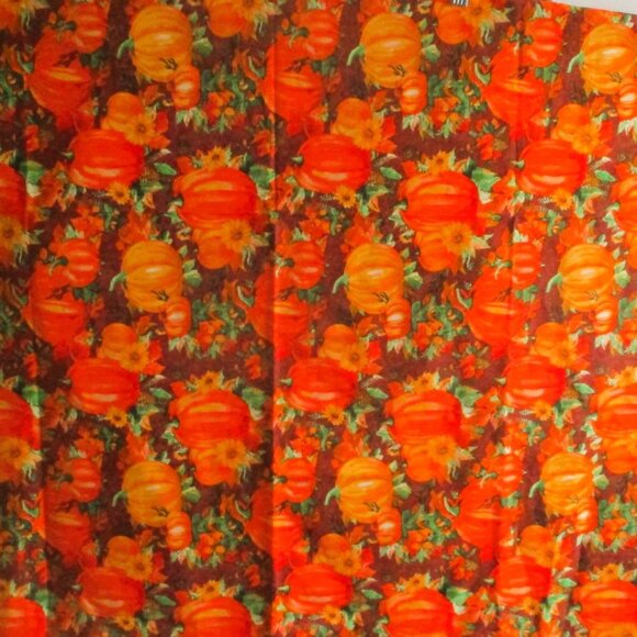 Fall Pumpkin & Leaves Fabric By Paul Brent RTC Hello Fall Halloween 44" Wide - Picture 1 of 4